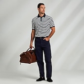 preiswerte Herren Elite Polo-Herren Polo Strick-Polopullover Geschäft Lässig Revers Kurzarm Modern Formell Gestreift Horizontale Streifen Knöpfe Sommer Marineblau Polo