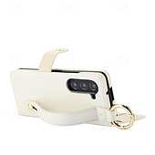 cheap Samsung Cases-Phone Case For Samsung Galaxy Z Fold 6 Z Fold 5 Z Fold 4 Z Fold 3 Back Cover with Stand Holder Magnetic with Lanyard Retro TPU PU Leather