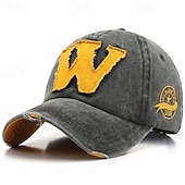ieftine Şapcă de baseball pentru bărbaţi-Bărbați Șapcă de baseball Palarie de soare Căciulă de camioner Negru Kaki 100% bumbac Brodat Modă Casual Stradă Zilnic Peteci Scrisă Ajustabile Cremă Cu Protecție Solară Respirabil