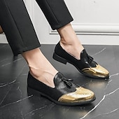 preiswerte Halbformell-Herren Loafer &amp; Slip On Bullock Schuhe Abendschuhe Quasten-Müßiggänger Metallische Schuhe Wanderschuhe Geschäftlich Party &amp; Abend PU Atmungsaktiv Körpergröße erhöhen Komfortabel Gold