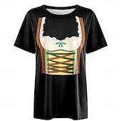 preiswerte T-Shirts-T-Shirt Lederhosen 3D Lässig Streetstyle T-Shirt Ärmel für Damen Erwachsene Heißprägen  für Karneval Oktoberfestbier Party Alltagstauglich