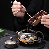 cheap Drinkware-Color-Changing Teapot Set Dragon &amp; Phoenix Zisha Chinese Loong Gift - Heat Sensitive Kung Fu Tea Set with Teapot and Cups, Business Gift