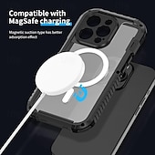 economico Cover per iPhone-telefono Custodia Per iPhone 16 15 14 Pro Max Plus iPhone 15 14 Pro Max Copertura Posteriore Custodia ad adsorbimento magnetico Traslucido Supporta la Ricarica Wireless Resistente agli urti PC