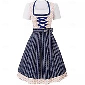 olcso Dirndl-Oktoberfest Ruhák Dirndl Trachtenkleader Októberi fesztivál bajor Hagyományos viselet ruha Meadows Női Hagyományos stílusú ruha Blúzok Ruha Kötény