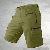 baratos Clássico-Homens Shorts táticos Bermuda Cargo Calção Shorts de Trilha Botões Bolso multi Tecido Vestível Curto Ao ar livre Diário Acampar e Caminhar Moda Clássico Preto Verde Claro