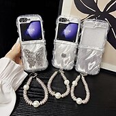 お買い得  サムスン用ケース-電話 ケース 用途 サムスンのギャラクシー Zフリップ6 Z Flip 5 Z Flip 4 Z Flip 3 バックカバー リストストラップ付き 耐衝撃 TPU