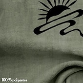 billige Etnisk stil-Herre Stamme Afrikansk mønster T skjorte Henly-skjorte Kortermet 3D-utskrift Designer Etnisk Avslappet Daglig Sommer Gul Grønn Kakifarget Henley Henley T-skjorte
