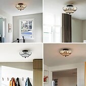 preiswerte Dimmbare Deckenleuchten-LED-Deckenleuchten dimmbar 120 cm 3-flammig bernsteinfarben gewelltes Glas schwarz moderne Deckenleuchte zur Deckenmontage Flurleuchten Wohnzimmer Eingangsbereich Küche dekoratives Licht