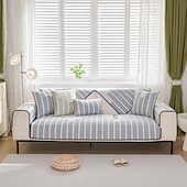 cheap Sofa Cover-Fishbone Chenille Sofa Mat Sofa Cushion Solid Color Non-slip Soft Comfy