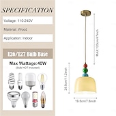 abordables Suspension-suspension led lumière 3 couleurs 19,5 cm 1 lumière créative en forme de chapeau lampe suspendue en verre abat-jour encastré plafonniers lustre de style minimaliste nordique étude de chevet chambre