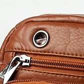 Недорогие Сумки через плечо-Модная коричневая стеганая сумка через плечо для женщин – стильная сумка через плечо из искусственной кожи с застежкой-молнией в форме сердца и множеством карманов.