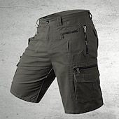 baratos Clássico-Homens Shorts táticos Bermuda Cargo Calção Shorts de Trilha Botões Bolso multi Tecido Vestível Curto Ao ar livre Diário Acampar e Caminhar Moda Clássico Preto Verde Claro