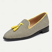 abordables Chaussures en Tissage Texturé-Homme Mocassins et Slip On Mocassins de confort Nylon Microfibre Confortable Antidérapantes Mocassins Noir / Jaune