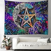 levne Nástěnné tapiserie-pentagram wicca wiccan pohanský psychedelický závěsný gobelín nástěnné umění velký gobelín nástěnná malba výzdoba fotografie pozadí přikrývka opona domácí ložnice dekorace obývacího pokoje