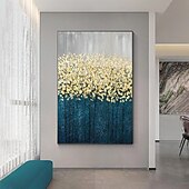 preiswerte Stillleben-Gemälde-abstrakte goldene Gemälde auf Leinwand, handgefertigt, reich strukturiertes Acrylgemälde, moderne Wandkunst, handgemaltes Kunstwerk, Folie, grünes Ölgemälde für Wohnzimmer, Büro, Wanddekoration,