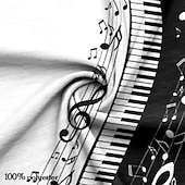  Herren Gothic-Horror Klavier Musikinstrument T-Shirt Kurzarm T-Shirt 3D-Druck Schnürhals Hemd Lässig Täglich Schwarz / Weiß Frühling & Sommer Bekleidung S M L XL XXL 3XL