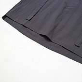 economico Casual da lavoro-Per uomo Camicia Camicia di lino Camicia con colletto cinese Camicia con colletto alla coreana Camicia popover Camicia casual Semplice Vacanza Streetwear Nero Bianco Grigio Manica Corta Collo alla