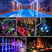 Недорогие Подводное освещение-2 шт. RGB светодиодный подводный светильник, водонепроницаемые погружные светодиодные фонари для бассейна, пруда освещают ваш бассейн, сад и многое другое - прочный водонепроницаемый дизайн для круглогодичного декора - идеально подходит для ванны, пруда,