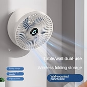 levne Vnitřní osvětlení-přenosný nástěnný stolní ventilátor-3 rychlosti, tichý bezkomutátorový motor, stolní malý ventilátor usb typ-c nabíjení, skládací vzduchový chladič pro domácnost, kancelář a cestování 1ks