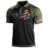  4 juillet 2026, 250e anniversaire Homme Drapeau Américain anciens combattants Polo Chemise de golf Manche Courte Polos Chemises à Col Vêtements de rue Vêtements de vacances Tenues de fête Impression