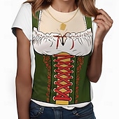 ieftine Îmbrăcăminte grafică-Tricou lederhosen #D Casual Stil de strada Tricou pentru Pentru femei Adulți Ștanțare la cald pentru Carnaval Bere Oktoberfest Petrecere Casul / Zilnic
