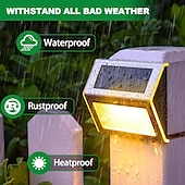 abordables Luces de suelo-Luz de paso LED solar, luz de cubierta impermeable al aire libre luces de cerca solar luz de pared para patio cubierta jardín esquina casa garaje patio porche escalera iluminación 1/2/4/6/12 piezas