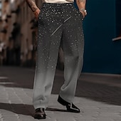 preiswerte Lose-Herren Farbverlauf Anzughosen Mittlere Taillenlinie Business-Casual Hochzeit Alltagskleidung Tasche Hose mit geradem Bein Sommer Frühling Herbst Schwarz Blau Dunkelblau