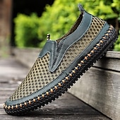 billiga Slip-ons och loafers till herrar-mäns ventilerande loafers &amp; slip-ons handgjorda skor komfort skor sommar casual dagliga mesh svart gröna skor