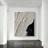 cheap People Paintings-Large handmade Abstract texture oil painting hand painted Wall Art  Texture oil painting Wall Art Black and White Abstract Lady Painting Modern  Wall Art black white painting  Wall Art