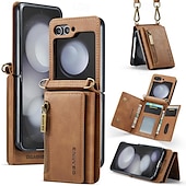 economico Cover Samsung-telefono Custodia Per Samsung Galaxy Z Flip 7 Z Flip 5 Z Flip 4 Z Flip 3 Copertura Posteriore con Supporto Magnetico Cerniera Retrò TPU PC Pelle PU
