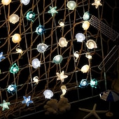 お買い得  電池式-オーシャンシリーズストリングライト、シーストーン装飾夏ストリングライト 2m 20LED 3m 30LED 海辺パーティー装飾沿岸ストリングライト電池式フェアリーライトホリデー寝室誕生日パーティーウェディングデコレーション