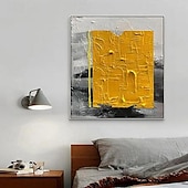 abordables Peintures à l&#039;huile-peint à la main rouge jaune peinture à l&#039;huile abstraite sur toile peinture à l&#039;huile moderne faite à la main peint à la main rouge jaune grande peinture à l&#039;huile mur art peinture pour la décoration