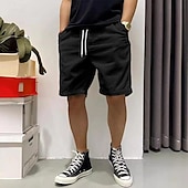 baratos Calções Estilo Casual-Homens Shorts de verão Shorts casuais Shorts de veludo cotelê Bolsos Com Cordão Cintura elástica Tecido Conforto Comprimento do joelho Ao ar livre Diário Moda Estilo Clássico Preto Amarelo