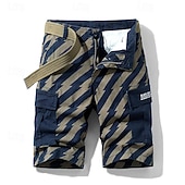 billige Klassisk-Herre Taktiske shorts Cargoshorts Shorts Knapper Multi lomme Stripe Anvendelig Knelengde utendørs Daglig Camping &amp; Vandring Mote Klassisk Svart Militærgrønn