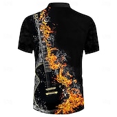  Férfi Gótikus horror Szikla Gitár Póló póló Rövid ujjú póló 3D nyomtatás Fűzős nyak Ing Alkalmi Napi Fekete Tavaszi nyár Ruházat S M L XL XXL 3XL