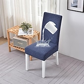 cheap Chair Cover-Water Resistant Elastic Dining Chair Cover for Dining Room Kitchen Wedding Hotel Banquet Restaurant Anti-dirty Seat Chair Covers