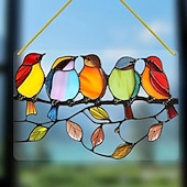 halpa Veistokset-lasimaalaus lintujensiepparin ikkunan ripustus - akryyli aurinkosiepparin lasiverhoilu - pihasisustus, hieno lahja lintujen ystäville - kodin, sisustuksen ja toimiston sisustus