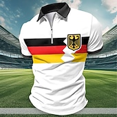 economico Festival-Per uomo Veterani Patriottico Polo con zip Maglia da golf Manica Corta Magliette polo Camicie con Colletto Abbigliamento casual alla moda Abbigliamento da vacanza Abiti da festa Stampa 3D Polo con