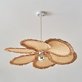 preiswerte Pendelleuchte-LED-Pendelleuchte warmweiß 60/80/100 cm 1-flammig böhmischer Kronleuchter schlichtes Hanfseil-Pendellaternen-Design handgewebter Rattankorb Retro-Stoff E26/E27 Schlafzimmer Home Office 110-240 V