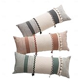 baratos Textured lance travesseiros-Fronha de algodão almofada de escritório moderno e minimalista sofá travesseiro ins almofada de cabeceira encosto