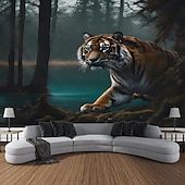 billiga djurgobelänger-tigerskog hängande gobeläng väggkonst stor gobeläng väggmålning dekor fotografi bakgrund filt gardin hem sovrum vardagsrum dekoration