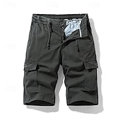 billige Klassisk-Herre Taktiske shorts Cargoshorts Shorts Knapper Elastisk midje Multi lomme عادي Anvendelig Knelengde utendørs Daglig Camping &amp; Vandring Mote Klassisk Svart Militærgrønn