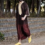 abordables Batas-Hombre Ropa de salón Bata de noche Camisa de dormir Raya Elegante Confort Batas tipo kimono Diario Hogar Poliéster Transpirable Escote en Pico Manga Corta Primavera Negro Blanco