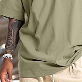 abordables t-shirts de base-Homme Chemise à manches courtes T-shirt Manche Courte Col ras du cou Été Couleur Unie Quotidien street style Avec Poches Conception à cordon élastique Extérieur Rue Décontracté Gris foncé Vert bleu