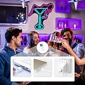cheap Neon LED Lights-Oktoberfest Cocktail USB Neon LED Sign Light, Luminous Styling Neon Light Beer Bar Club Acrylic Neon Light for Hotel Bar Cafe Birthday Party Teen Room Wall Decoration Light Sign 1PC