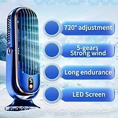 cheap Heating &amp; Cooling-Portable Air Conditioner Fan, Large Battery Dual Motor Household Small Air Cooler, 5-speed Air Cooling Fan 720 ° Surround Air Blower, Office, Tourism, Camping, Outdoor RV Portable USB Fan, Thanksgiving Halloween Christmas Gift