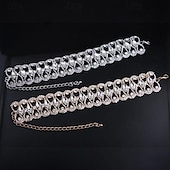 billige Halskjeder-Choker Halskjede Rhinstein Chrome Rhinstener Dame Elegant Årgang Mote geometriske Geometrisk Form Rektangulær Halskjeder Til Bryllup Fest jubileum
