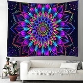 levne Tapiserie Blacklight-blacklight gobelín uv reaktivní záře ve tmě záře party neon psychedelický trippy misty závěsný gobelín sova nástěnná malba pro obývací pokoj ložnice