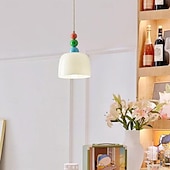 abordables Suspension-suspension led lumière 3 couleurs 19,5 cm 1 lumière créative en forme de chapeau lampe suspendue en verre abat-jour encastré plafonniers lustre de style minimaliste nordique étude de chevet chambre