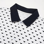 abordables Polo élite pour-Homme Plaid Manche Courte Polos Col Rabattu Occasionnel Vêtement décontracté de travaile Formel Extérieur Soirée Imprimé Été Noir